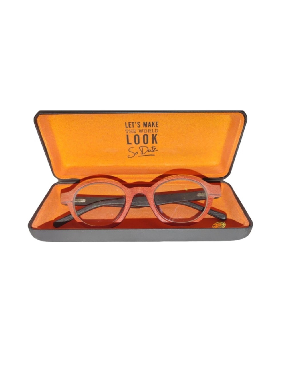 Dutz Arale Woodgrain Circular Frames with Case